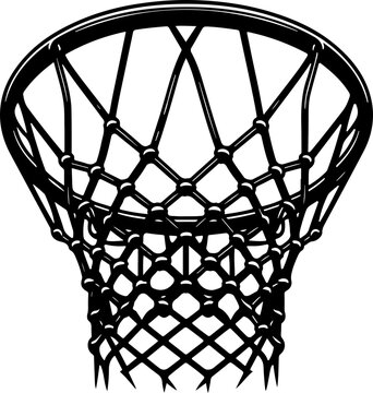 black basketball net close-up clip art preview