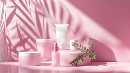 Social media flyer template for beauty product promotion with feminine design and photo placeholders