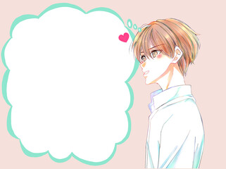 恋をしている男性　吹き出し