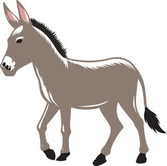 donkey cartoon Silhouette on White Background , animals, vector , colorful donkey .