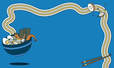 Cartoon Japanese Ramen Background