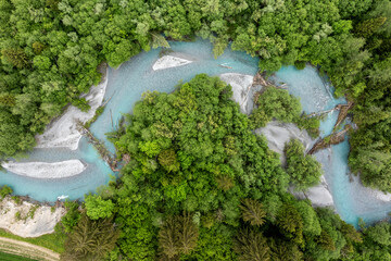 Small river with turquoise water, Switzerland