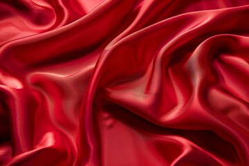 Obraz premium High-quality luxurious red silk drapery abstract texture smooth shiny curtain effect