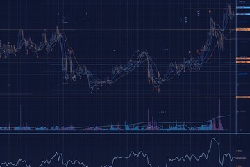Obraz premium Analyzing and plotting price movements on blue background for financial analysis