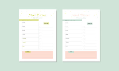 Naklejka premium Weekly Planner Design Template[unique Planner Design]
