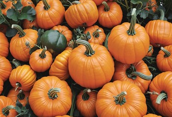 many pumpkins, autumn season - thanksgiving and halloween design
