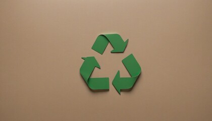 green recycling sign on brown cardboard