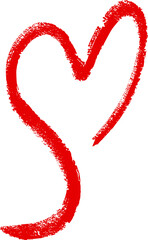 Heart outlined in red chalk