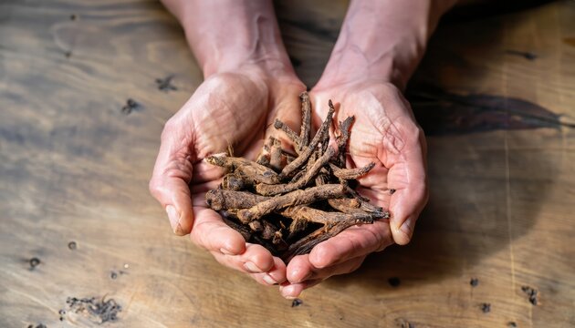 hands with handful of alkanet