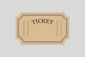 Retro ticket, coupon mockup. Template design for entertainment show, event, boarding pass.