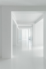 A white space with white walls and floors