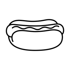 Hot dog doodle line icon