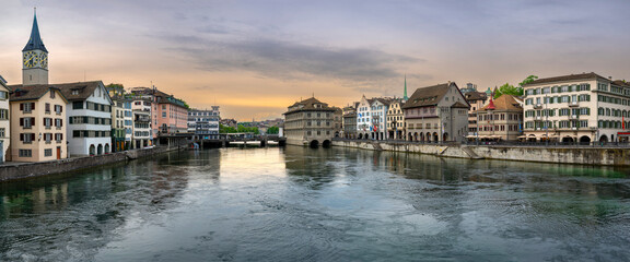 Naklejka premium The city of Zurich, Switzerland,