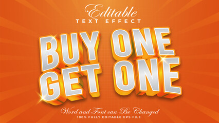Editable 3d text effect buy one get one with bold style