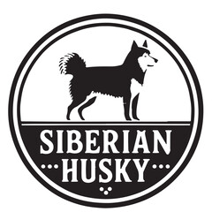 Siberian Huskie Stamp Vector