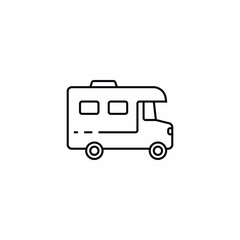 travel caravan trailer camp icon