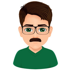 handsome male man with glasses and mustache