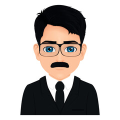 handsome male man with glasses and mustache