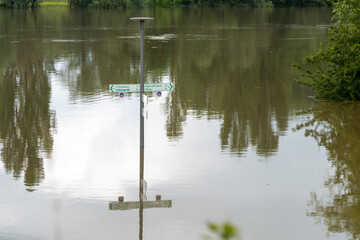 Hochwasser an der Donau / Stadt Straubing / Niederbayern