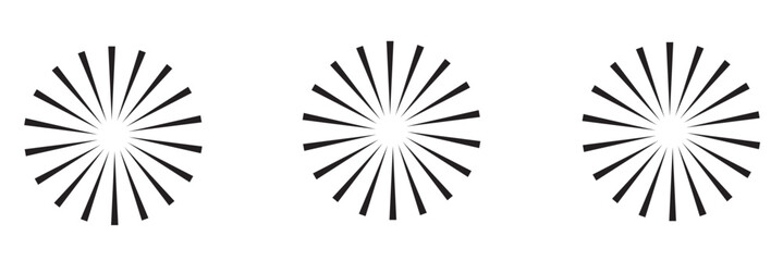 Sunburst element. Radial stripes background. Sunburst icon collection. Retro sunburst design. Vector illustration. Eps 10