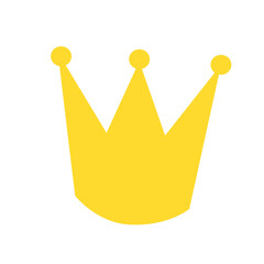 crown in cartoon flat style isolated on white background. Vector illustration.