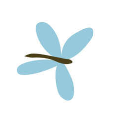 butterfly in cartoon flat style isolated on white background. Vector illustration.