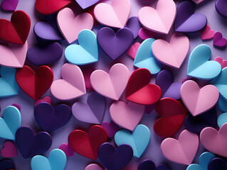 Beautiful happy valentines day red hearts banner design