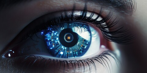 New age of AR VR vision. AR VR contact lenses. Digital vision