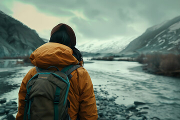 Humans exploring the wilderness, blending seamlessly with the natural surroundings and embracing the untamed beauty of the wild.