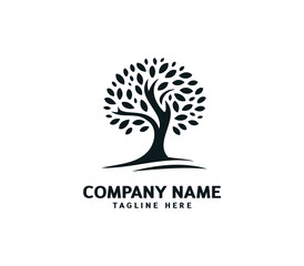 Tree logo design. Botanic tree. Tree of life symbol. Abstract tree logo symbol. Vector illustration