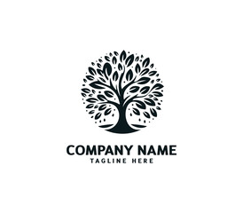 Tree logo design. Botanic tree. Tree of life symbol. Abstract tree logo symbol. Vector illustration
