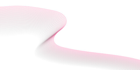 Abstract colorful pink lines on a white background. Futuristic colorful blend wave lines on transparent background. Modern colorful flowing wave lines and glowing moving lines.	