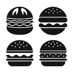 Set of Burger vector icon design on white background	