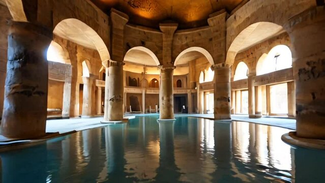 Away from the hustle and bustle of the city, find peace at Thermae Caracalla, the largest thermal bath in ancient Rome.  with smooth video looping.