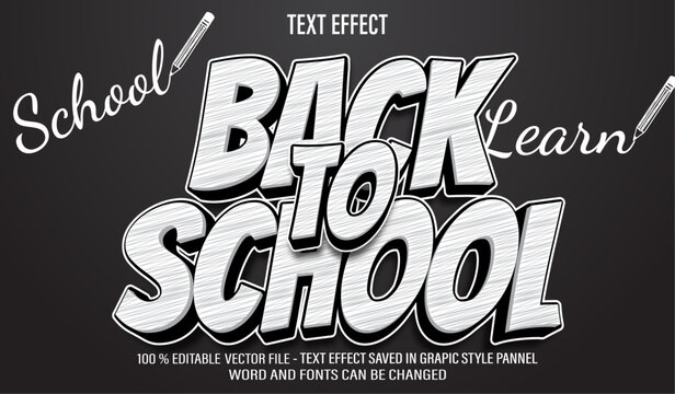 Back To School 3d editable text effect style