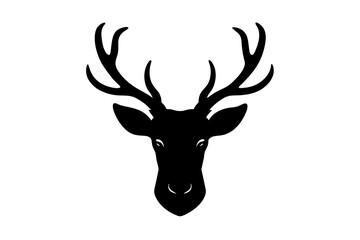 deer head black silhouette vector illustration
