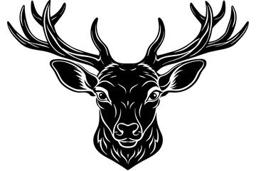 deer head black silhouette vector illustration
