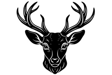 deer head black silhouette vector illustration
