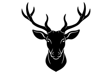 deer head black silhouette vector illustration
