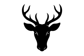 deer head black silhouette vector illustration
