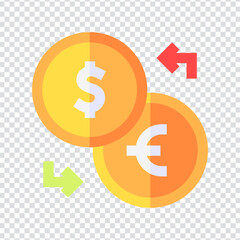 Currency exchange icon vector design. flat vector illustration. Pixel perfect 64 x 64. Vector illustration simple symbol in eps 10