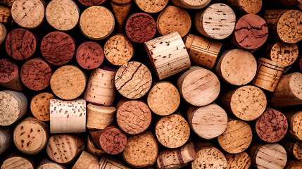 Collection of Wine Corks in Various Shades and Textures