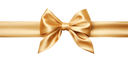 
cross gold silk ribon with bow on right side isolated on white background