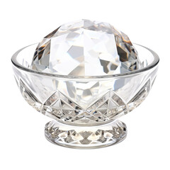 crystal bowl fortune telling isolated on white background