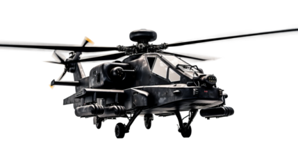 military helicopter isolated on white