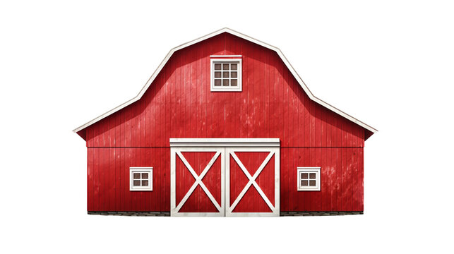 red barn isolated on white