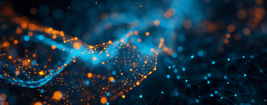 Abstract background illustration of artificial intelligence as a web or internet network.