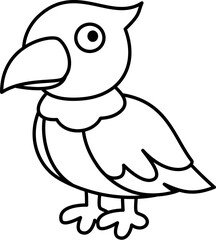 cute bird cartoon lineart