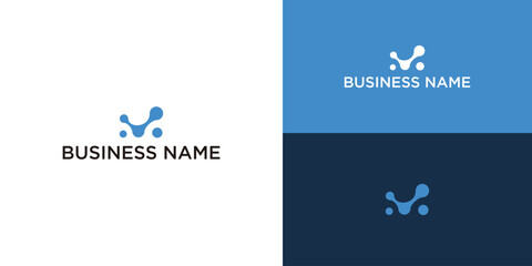 letter M Modern tech logo