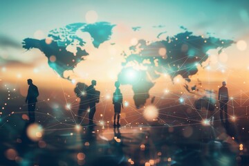 Global business structure and networking. analysis, data exchange, customer connection